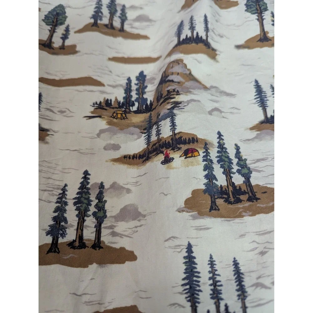 The North Face‎ Mens XX Large Button Up Short Sleeve Shirt Mountain Forest Print